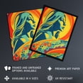 thumbnail image 3 of Girl Surfer Aesthetic Sunset Surfing Floral Surf Board Vibrant Bold Bright Colourful Painting Artwork Framed Wall Art Print A4, 3 of 5