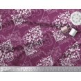 thumbnail image 2 of Soimoi Moss Georgette Fabric Filigree Damask Print Fabric by The Yard 42 Inch Wide, 2 of 3