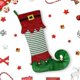 thumbnail image 1 of WeiHuan Toys Medias navideñas de terciopelo rojo y verde para colgar con forma de hada, calcetines navideños de doble cara para colgar en la chimenea, para decoración de fiestas navideñas, regalos de, 1 of 4