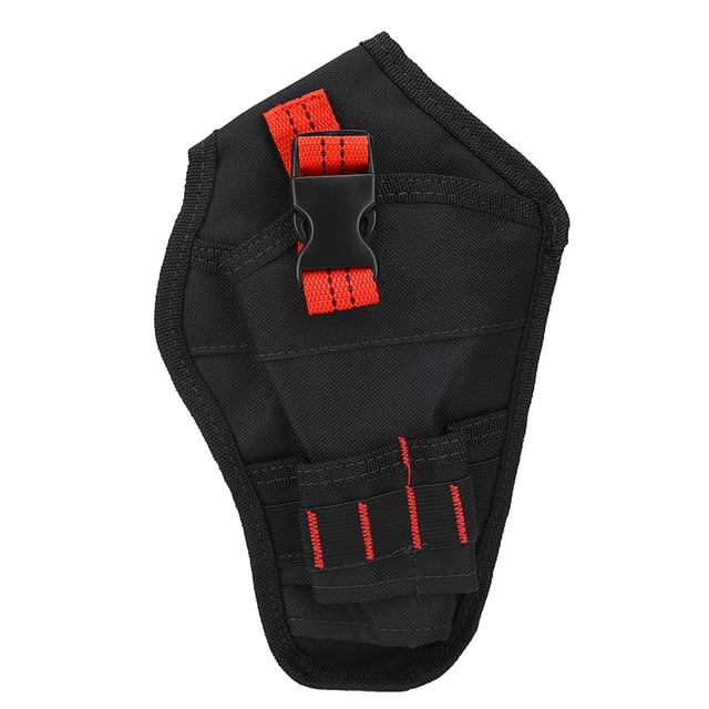 Mini riñonera portátil de tela Oxford, bolsa de almacenamiento con soporte para taladros para herramientas de taladro eléctrico (negro y rojo) YUNYI BRAND Deportes