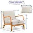 thumbnail image 3 of Subrtex Modern Accent Chair Linen Upholstered Arm Chairs with Solid Wood Frame, Beige, 3 of 8