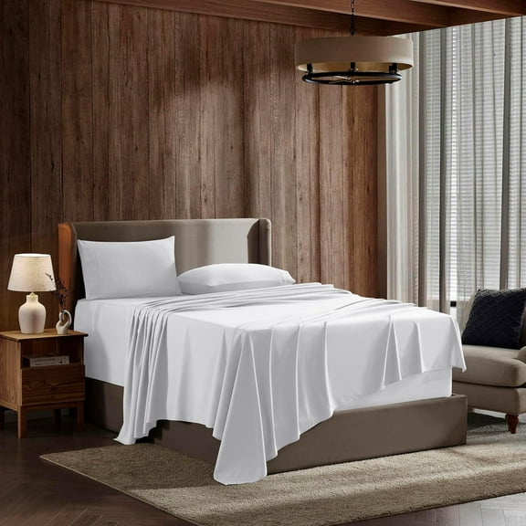 Queen Sheet Set-Luxury 1800 Ultra-Soft Microfiber Bed Sheets-Double Brushed-Deep Pockets-Easy Fit-4 Piece Set-Bedding Sheets & Pillowcases (Queen, White)