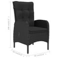 thumbnail image 4 of vidaXL 3 Piece Garden Bistro Set Poly Rattan and Glass Black, 4 of 5