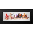 thumbnail image 2 of Atelier B Art Studio 18x9 Black Modern Framed Museum Art Print Titled - ABSTRACT CITY IN BRIGHT COLORS, 2 of 5