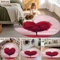 thumbnail image 5 of Round Area Rugs Collection 7 Ft, Valentine's Day Non-Slip Residential Carpet, Red Heart Love Trees Romance Spring Indoor Crawling Mats Runner Rugs for Living Room/Dining Room/Bedroom, 5 of 8