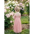 thumbnail image 2 of 2Bunnies Girls' 12M-12yr Paisley All-Over Lace V Back Long Sleeve Maxi Flower Girl Dress, 2 of 7