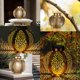 thumbnail image 4 of Lámpara solar LED solar para jardín al aire libre, lámpara colgante impermeable, iluminación decorativa hexagonal para jardín, patio, césped, pasillo, entrada - dorado, 4 of 5