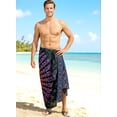 thumbnail image 2 of HAPPY BAY Men's Standard Casual Sarong Long Pareo Beach Wrap One Size Black, Mandala Summer Vacation Party, 2 of 5