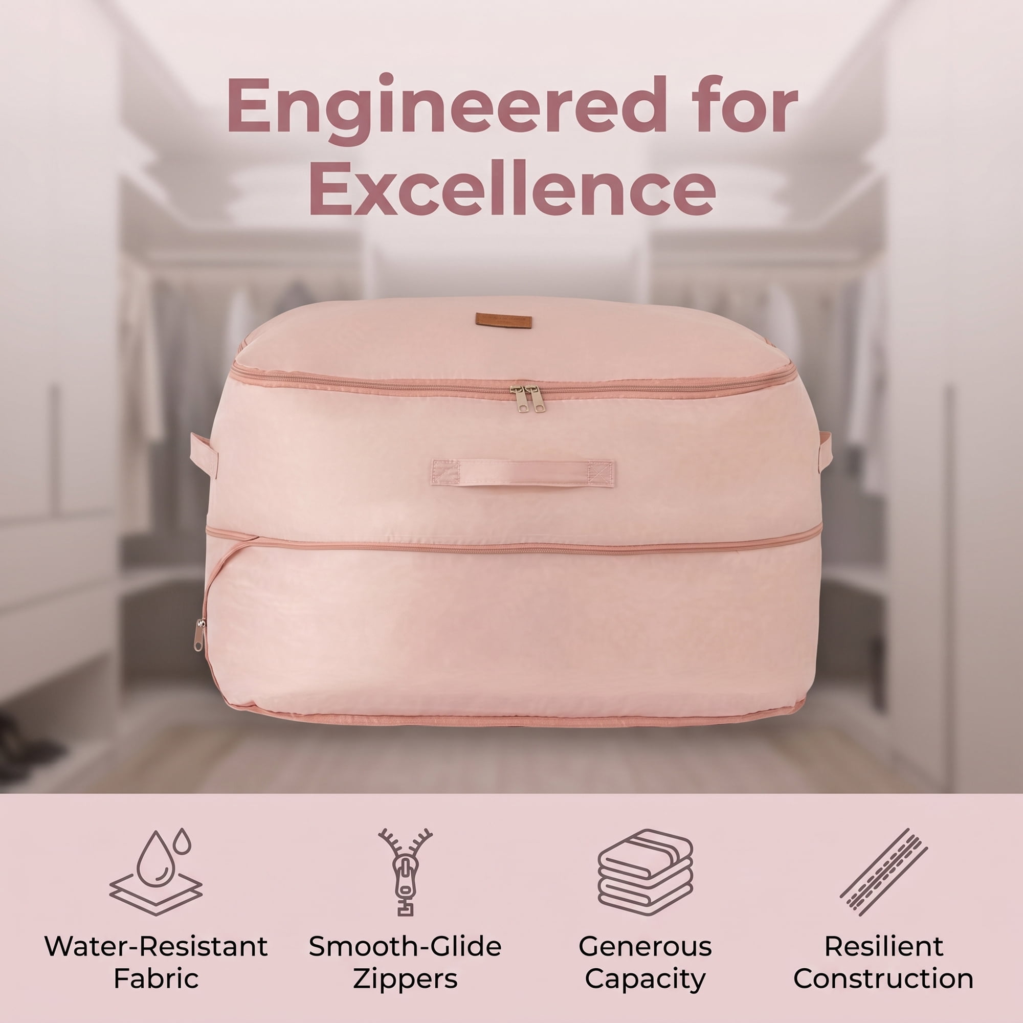 Unique Bargains Large Expandable Packing Bag with Tag Patch Design Pink 20.5"x16.5"x11.8"