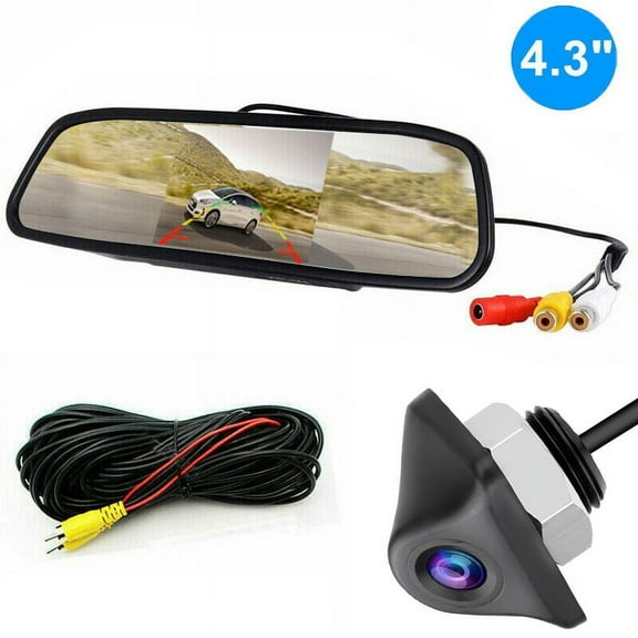 4.3inch HD Monitor Car Backup Reverse Camera Rear View Parking License Plate System