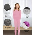 thumbnail image 4 of MISS POPULAR Girls 2-Pack Thermal Waffle Active Base Layer Sets | Long Sleeve Shirt and Pants, 4 of 5