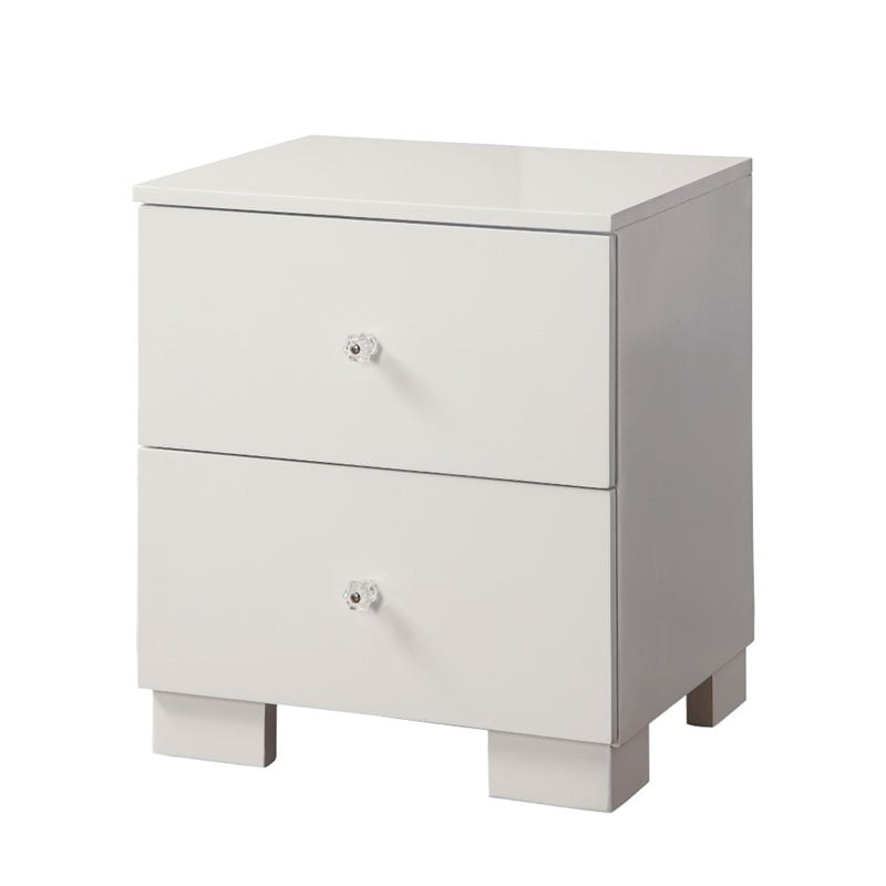 Furniture Of America Marsh Modern 2 Drawer Nightstand In White