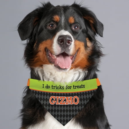Personalized Tricks For Treats Dog Bandana Collar Cover