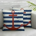 thumbnail image 3 of JRXY  Anchor Throw Pillow Covers Decorative Cushion Pillow for Couch Bed Sofa Chair, Durable Pillow Case for Everyday Use - Navigation Sea Theme with Navy Blue Stripes White, 3 of 5