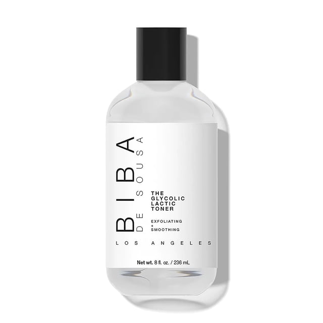 BIBA DE SOUSA El tónico láctico glicólico - Tónico exfoliante con ácido hialurónico AHA y aloe vera - Ilumina el cutis de la piel sin secado excesivo (8 oz)