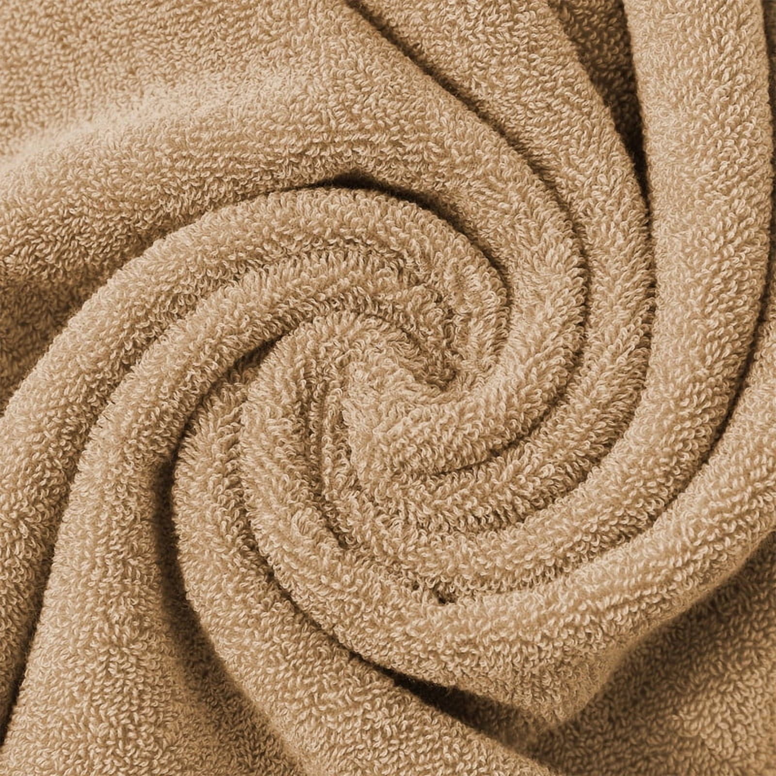 JML Camel Bath Towel Set of 8 Pieces - Cotton Blend Highly Absorbent Towels for Bathroom, 2 Soft Bath Towels, 2 Hand Towels, 4 Washcloths
