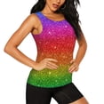 thumbnail image 2 of Fotbe Rainbow Glitter Womens Loose Fit Casual Flowy Slim-Fit Tank Tops Athletic Round Neck Trendy Sleeveless Summer Tops for Gym and Yoga-X-Large, 2 of 9