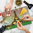 thumbnail image 4 of Eiffel Tower Cutting Board, Eiffel Tower Colorful Sky Grass Nature European Clouds Photography, Decorative Tempered Glass Cutting and Serving Board, Large Size, Coral Brown, by Ambesonne, 4 of 5