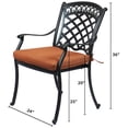 thumbnail image 7 of Shield Outdoor Comfort Care Metal Patio Dining Arm Chair in Black (Set of 6), 7 of 7