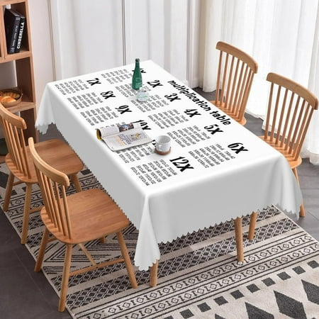 

Uorbeay 60x102inches Multiplication Table Rectangle Tablecloth Colorful 1 to 12 Elementary Math Education Knowledge Table Cloth Waterproof Polyester Table Cover for Dining Room Kitchen Home Decor