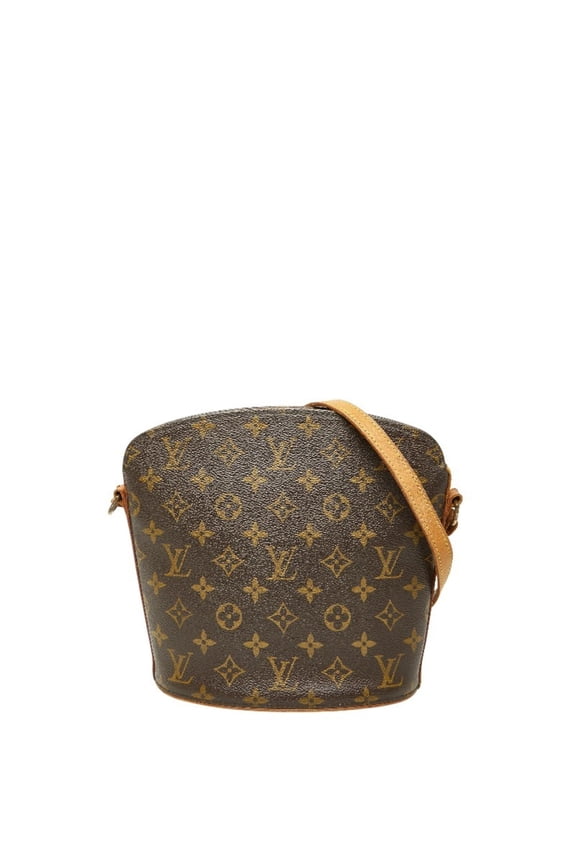 Pre-Owned Louis Vuitton Monogram Drouot Crossbody Shoulder Bag M51290 Brown Leather Women's...