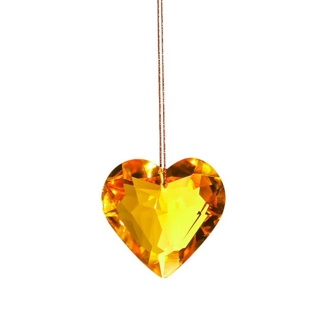 Crystal Sun Catcher Hanging Pendant for Windows or Christmas Tree Decoration – Heart Shape, 4.5 cm, Multicolor Glass Prism Refracts Light