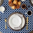 thumbnail image 6 of Nautical Blue Lattice Tablecloth 70 Round, 6 of 8