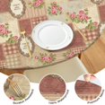 thumbnail image 4 of Pioneer Flower Floral Print Pattern Round Fitted Tablecloth with Elastic Edge, Waterproof Dining Table Cover for Indoor Outdoor Camping and Daily Use, 4 of 6