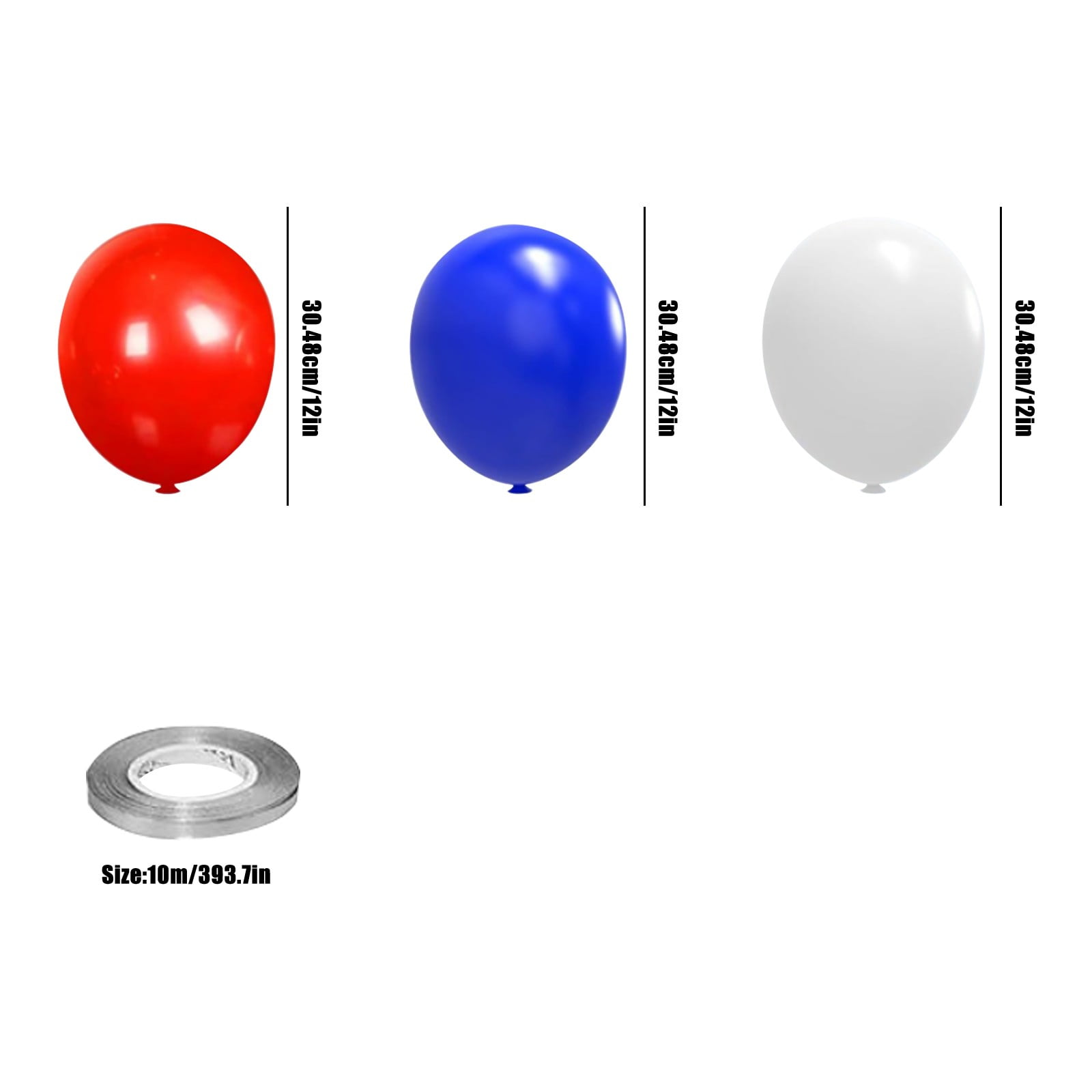 4th of July Three Color Party Balloons Party Decoration Patriotic Red White Blue Independence Day 1776-2026 Memorial Day 60 Pack USA Gifts