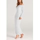 thumbnail image 3 of Vestido PRETTYGARDEN para mujer, maxi con hombros descubiertos, fruncido, blanco, talla S, 3 of 8