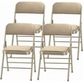 thumbnail image 6 of 4 Pack Heavy Duty Folding Chairs, Fabric Padded Seat & Back, Steel Frame, 350 lbs Capacity, Portable Chairs for Extra Seating, Parties, Office & Home Fab Grey, 6 of 8