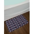thumbnail image 2 of Floral Bath Mat, Abstract Style Modernistic Pattern with Delicate and Flowers, Plush Bathroom Decor Mat with Non Slip Backing, 29.5" X 17.5", Indigo Pale Ruby, by Ambesonne, 2 of 2