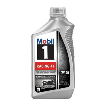 Mobil 1 Racing 4T Full Synthetic Motorcycle Oil 10W-40, 1 Quart