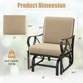thumbnail image 4 of Costway Patio Rocking Chair with Cushion Heavy-Duty Metal Frame Smooth Glider Outdoor, 4 of 9