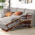 thumbnail image 2 of Brown Wooden Dog Ramp for Large & Senior Dogs - 49" Non-Slip Couch/Bed Helper with Removable Guardrails - Pet Furniture Access, 2 of 7
