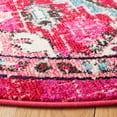 thumbnail image 3 of SAFAVIEH Madison Elinor Traditional Distressed Area Rug, Fuchsia/Light Blue, 6'7" x 6'7" Round, 3 of 8