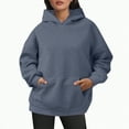 thumbnail image 2 of Godom Hoodies for Women Fleece Hooded Sweatshirts Oversized Pullover Long Sleeve Ladies Tops with Pocket, 2 of 5
