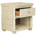 thumbnail image 3 of SAFAVIEH Adira Natural White Wash Wicker Nightstand White Washed, 3 of 7