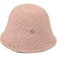 thumbnail image 6 of CoCopeaunts Ladies Bucket Hat Solid Color Lambs Wool Casual Warm Women Girls Basin Cap Rivet Edge Decorate Trend Fisherman Hat, 6 of 8