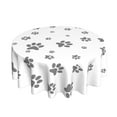 thumbnail image 2 of ZICANCN Round Table Cloths 60 Inch, Puppy Paw Print Table Cover Waterproof Washable Outdoor Picnic Tablecloth, 2 of 8