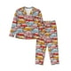 thumbnail image 1 of Fotbe Cute Cars Conjunto de Pijama de Manga Larga para Mujer con Estampado, Ropa de Dormir de 2 Piezas, Conjunto de Casa Suave y Cómodo con Bolsillos-Small, 1 of 7
