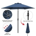 thumbnail image 6 of Ainfox 9ft Navy Blue Patio Umbrella with Push Button Tilt and Crank, Waterproof Outdoor Sunshade Canopy, 6 of 8