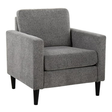 LumiSource Black Wood, Grey Fabric Wendy Arm Chair