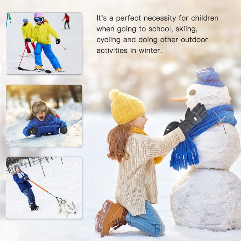 Vbiger Kids Ski Snow Gloves, Waterproof, Thermal Fleece photo 5