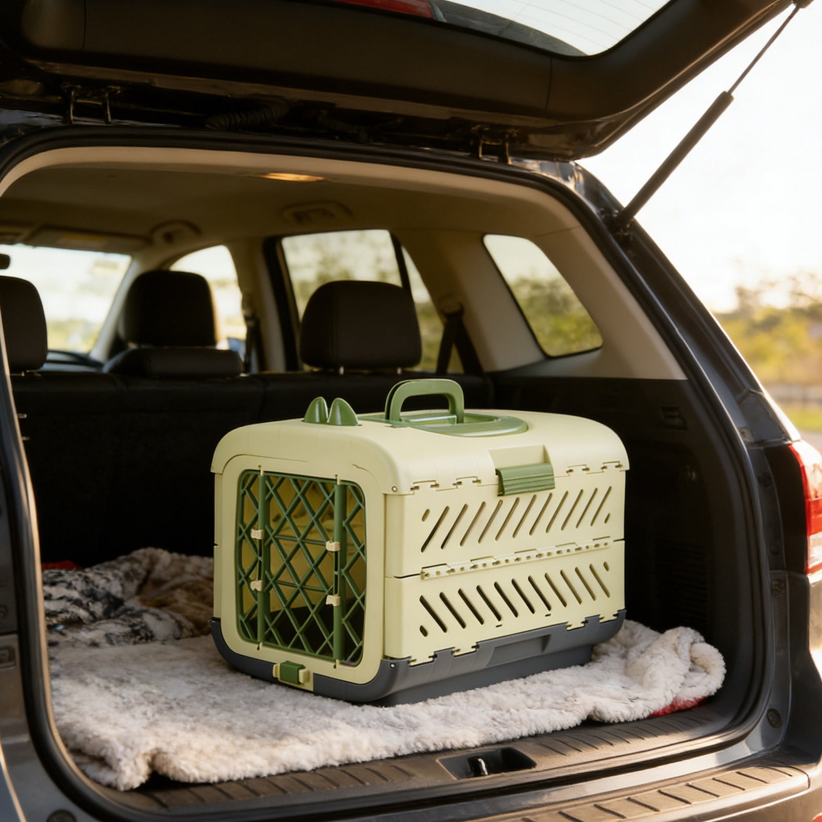 Collapsible Dog Crate for Medium/Small Dogs - Foldable Dog Cage No-Tool Assembly, Travel Dog Crate - Easy to Carry, Space-Saving, Indoor Outdoor Use, 19.88"(L) X12.6"(W) X15.15"(H) (1PC, Green)