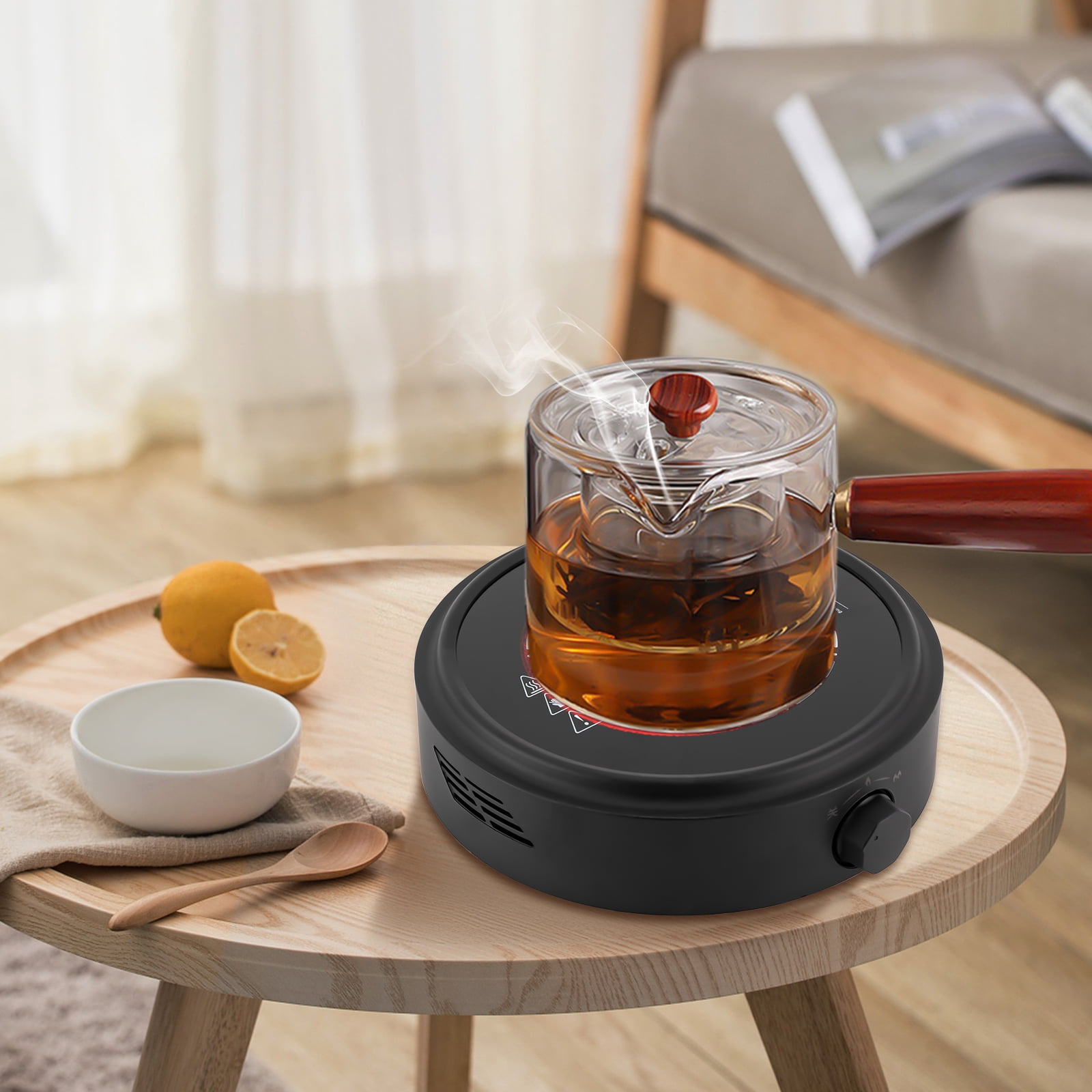 Wildnix Electric Mini Stove with 700W Power, Compact and Modern Design, Two Heat Settings, Ideal for Quick Coffee and Tea Preparation