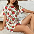 thumbnail image 4 of Sikiie Rose Flowers Womens Pajama Sets Short Sleeve Top With Pants Sleepwear 2 Piece Lounge Set4X-Large, 4 of 6