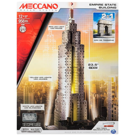 Meccano by Erector, 2 in 1 Model Kit: Empire State Building & Arc de