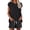 Black, variant on Womens Striped Summer 2 Piece Short Sets Short Sleeve T Shirts Drawstring Shorts Casual Outfits Lounge Pajama Sets