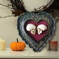 thumbnail image 2 of Our Love is Eternal - Beautiful Gothic Skeleton Lovers Embracing on Black Rose Wreath Wall Sculpture Romantic Goth Valentine's Day Gift Home Decor Accent Door, 2 of 6